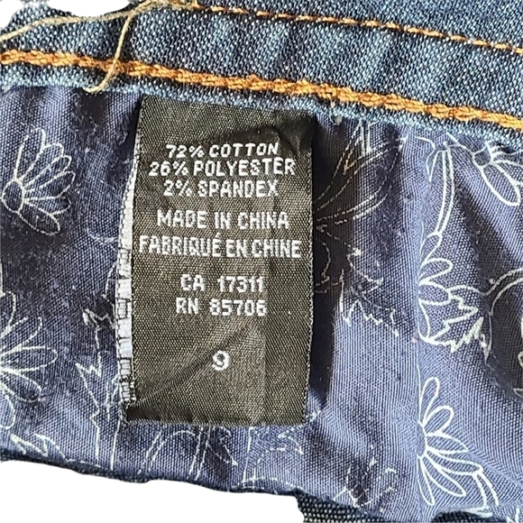 Harlow blue denim jean capris cutoffs  clamdiggers - Picture 10 of 11